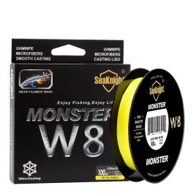 8-woven Gluing Dyneema Fish Line Raw Silk Weaving (Option: Yellow-1.0)
